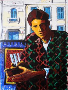 Carpets2- Mateo’s portrait, in Tunis Tunisia’ 040X030cm. acrylic & oil on paper mounted on canvas, 2016-Vassilis Karakatsanis-16